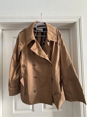 Vintage/pre-Hedi Yves Saint Laurent trench jacket with leopard linining